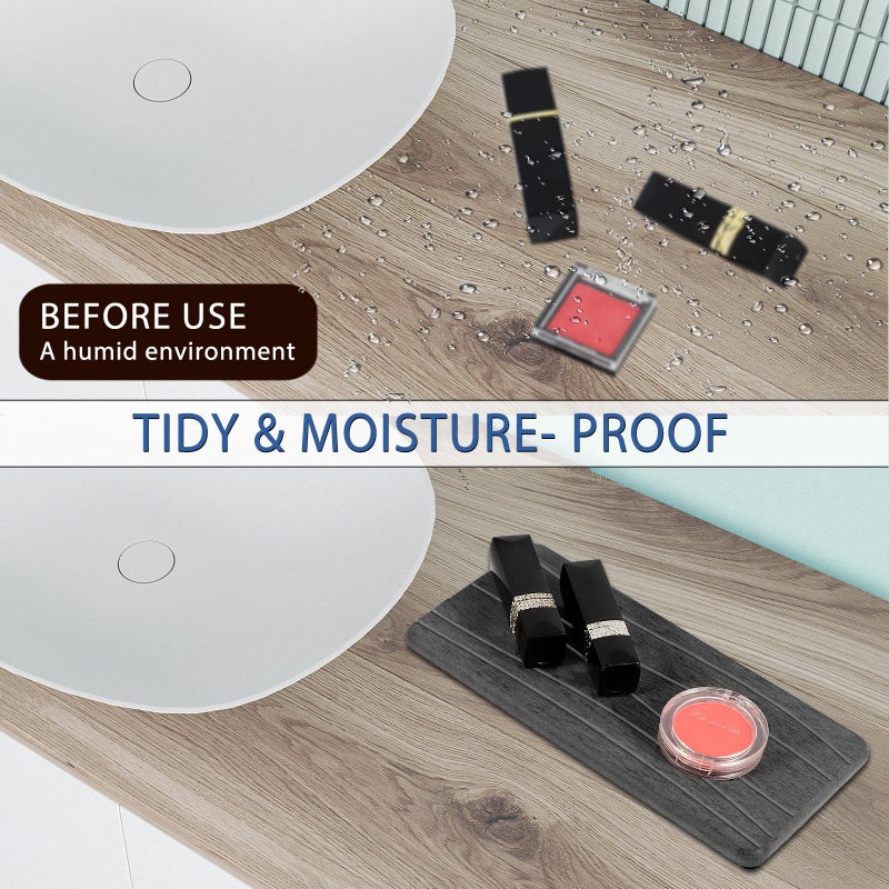 Lyxel 2PCS Water Absorbing Stone Tray  Fast Drying Stone Sink Tray  Water Absorbent Diatomite Tray  Stone Soap Tray  Diatomite Coasters for Kitchen Sink Bathroom Counter  Hand Soap Dish Toothbrush Holders - Image 3